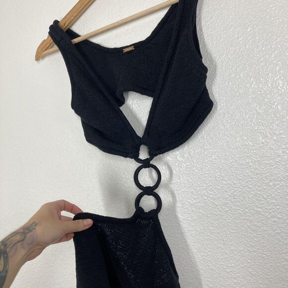 Cult Gaia Mert Dress Womens Small Black Knit Cutout Ring Bodycon Sleeveless - Picture 5 of 16